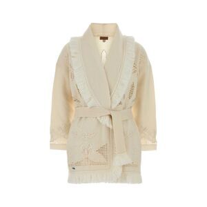 Alanui Women Ivory Wool Islandâ€™S Diary Cardigan